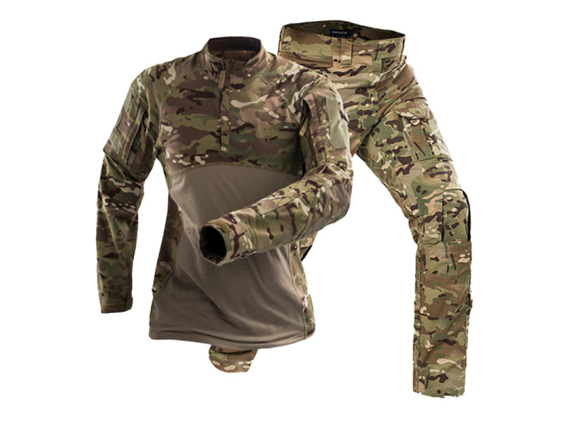 Three Generations of Long-Sleeved Flame-Resistant Operational Gear, Outdoor Training Camouflage Tactical Training Suits